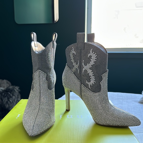 Gianni Bini Rhinestone Cowgirl Booties - Picture 2 of 2